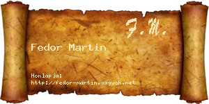 Fedor Martin névjegykártya
